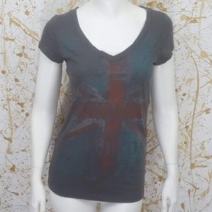 a.n.a. graphic union Jack short sleeve tee small